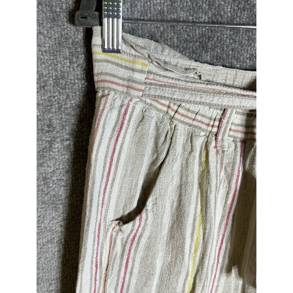 Jolt Linen Rayon‎ Pull On Wide Leg Pants Womens Size Large Pockets Front Tie - Picture 5 of 9